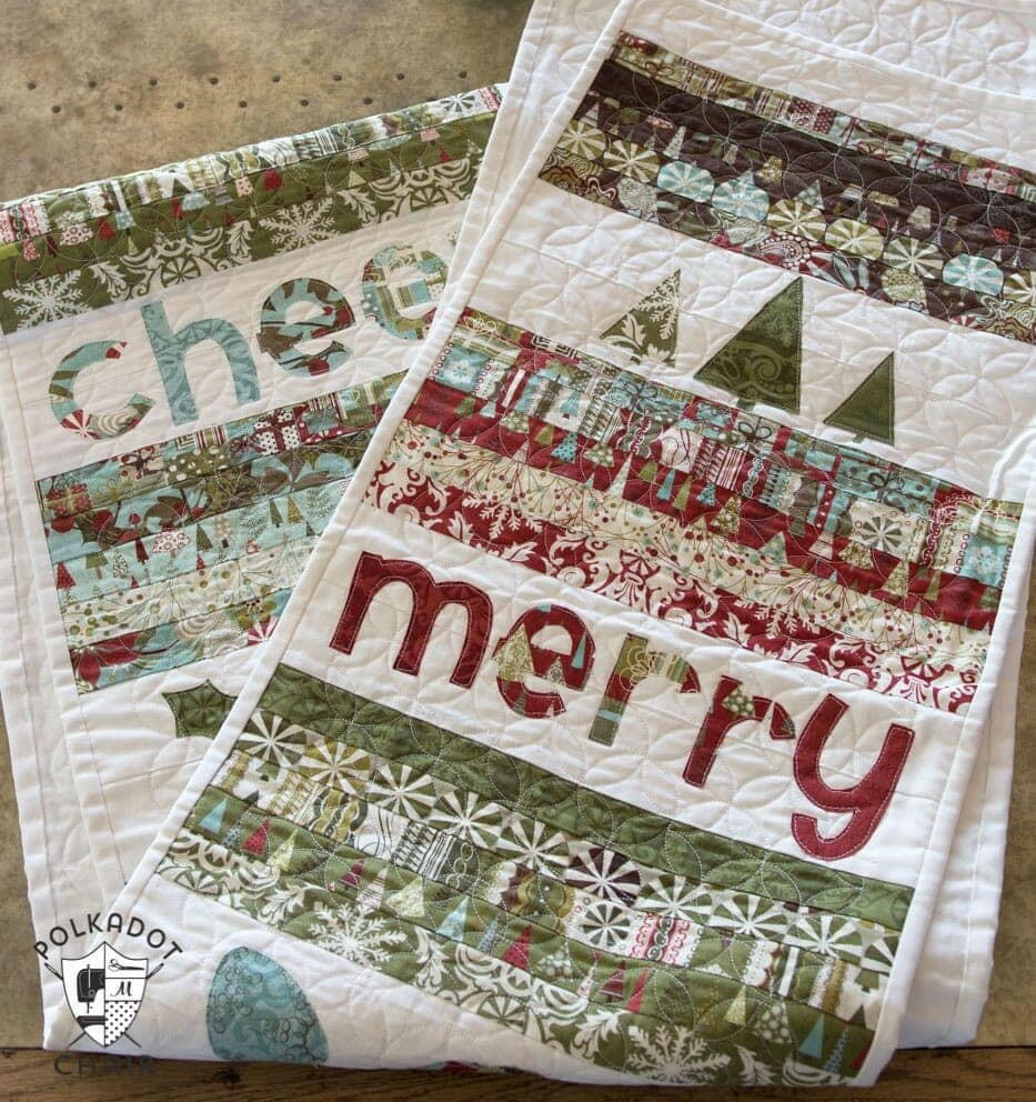Merry & Cheer Quilted Christmas Table Runner Pattern | FaveQuilts.com