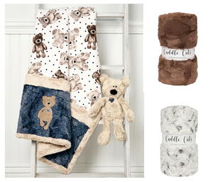 Shannon Fabrics Kimberbear Cuddle Buddies Kit with Snowy Owl and Hide Truffle Cuddle Cut