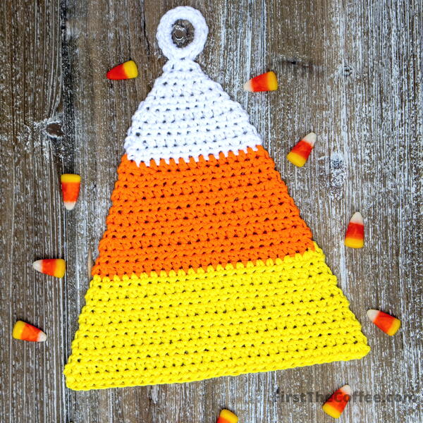 Candy Corn Dishcloth