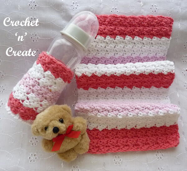 Baby Burp Cloth And Bottle Cover