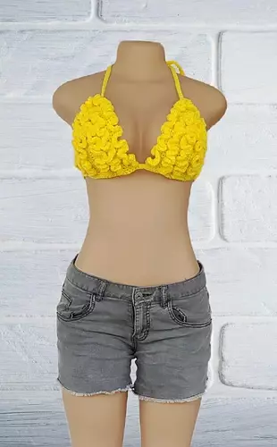 Ruffle Crochet Bikini Top 