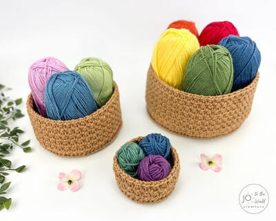 Moss Stitch Baskets Crochet Pattern