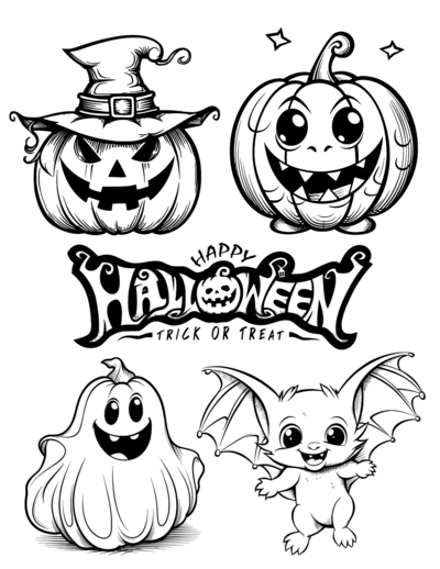 13 Cute Halloween Coloring Pages For Kids And Adults