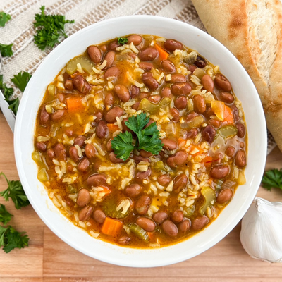 Cozy Pinto Bean & Rice Stew | Heart-healthy One Pan Recipe