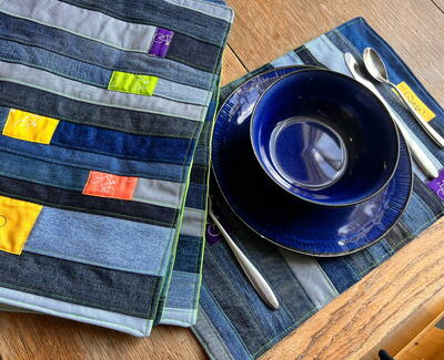Easy Quilted Denim Placemats