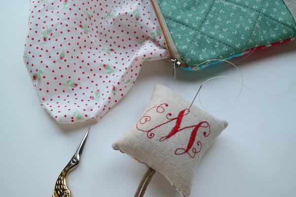 Waves Patchwork Zipper Pouch
