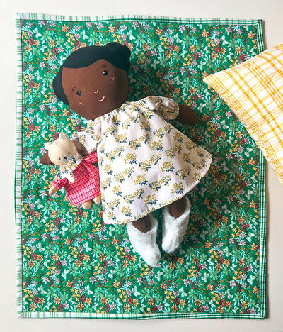 Whole Cloth Quilted Doll Quilt