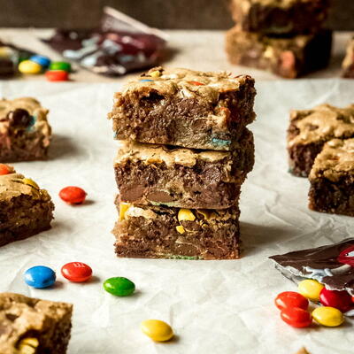 One Bowl Chewy M&m Cookie Bars 