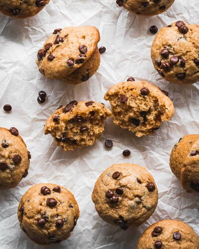 Quick Baked Mini Chocolate Chip Muffins