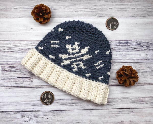 Snowflake Crochet Winter Hat | FaveCrafts.com