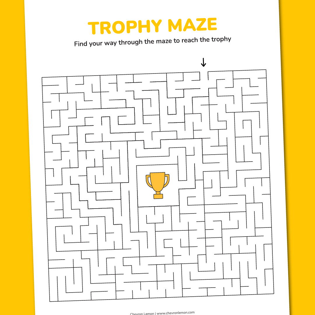 Printable Trophy Maze 