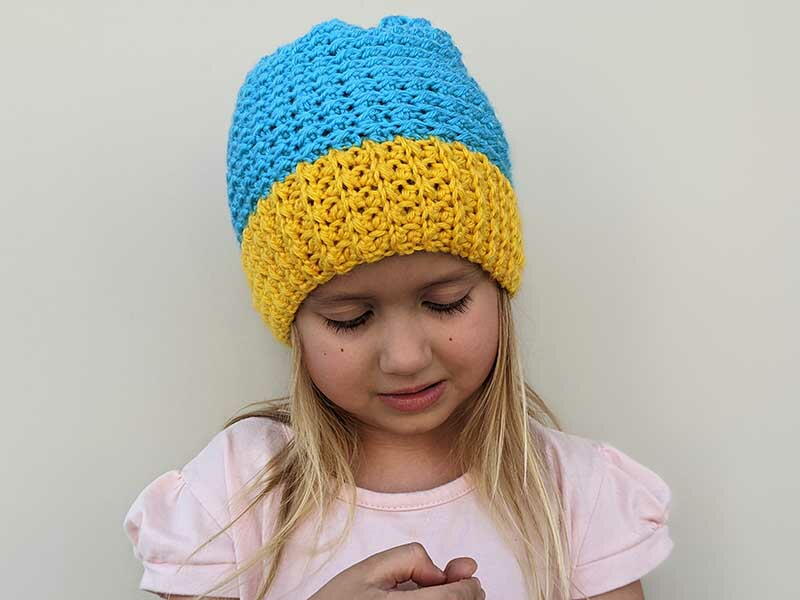 Two-color Toddler Beanie | AllFreeCrochet.com