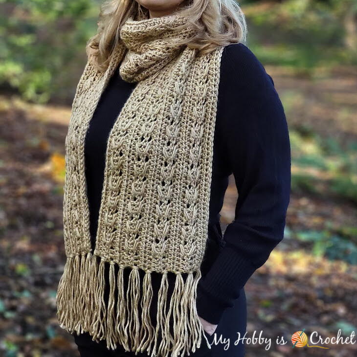 Bcdell Needledrop Mini Scarf Wheat