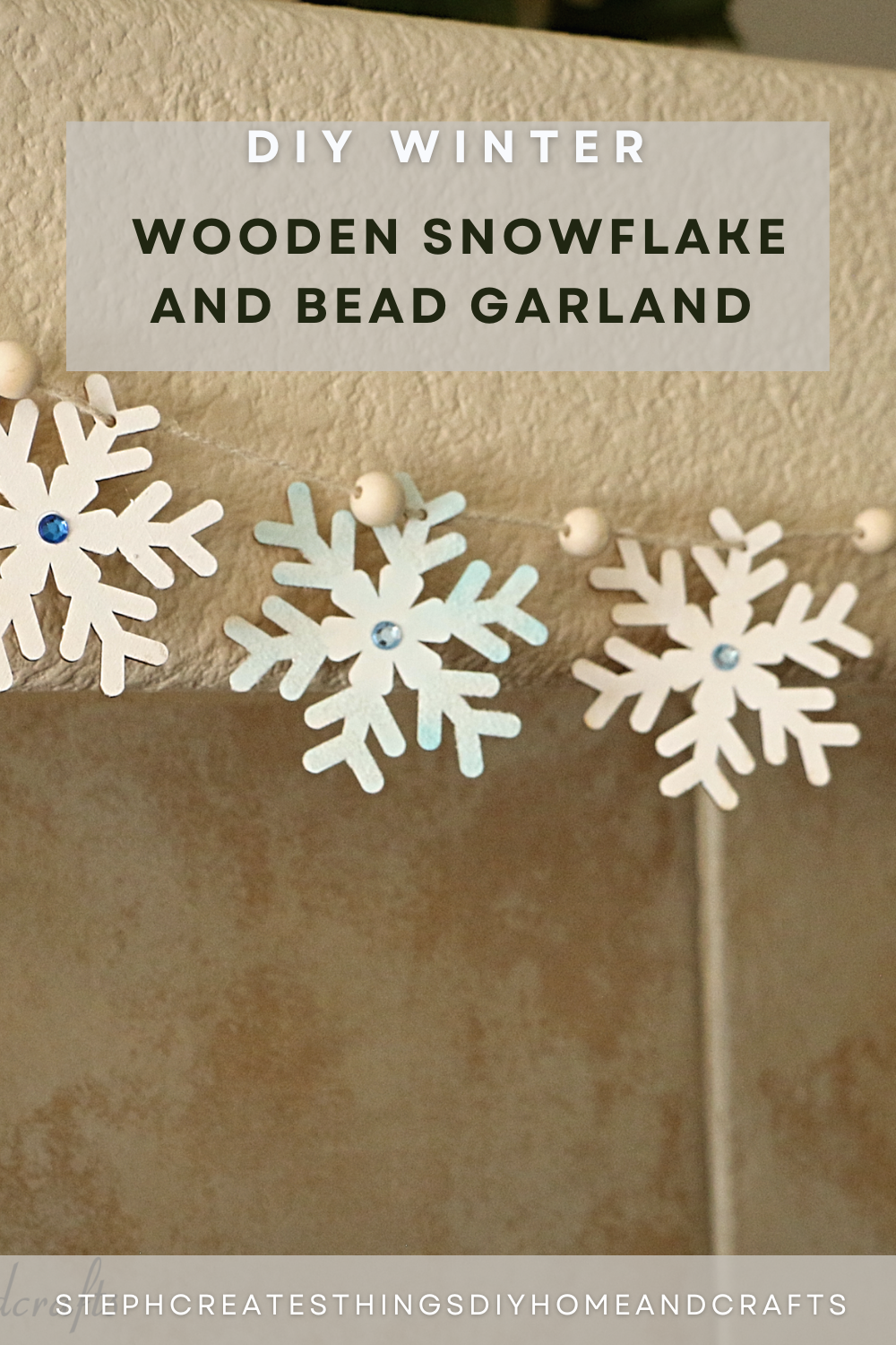 DIY Winter Wooden Snowflake and Bead Garland: Easy Home Decoration