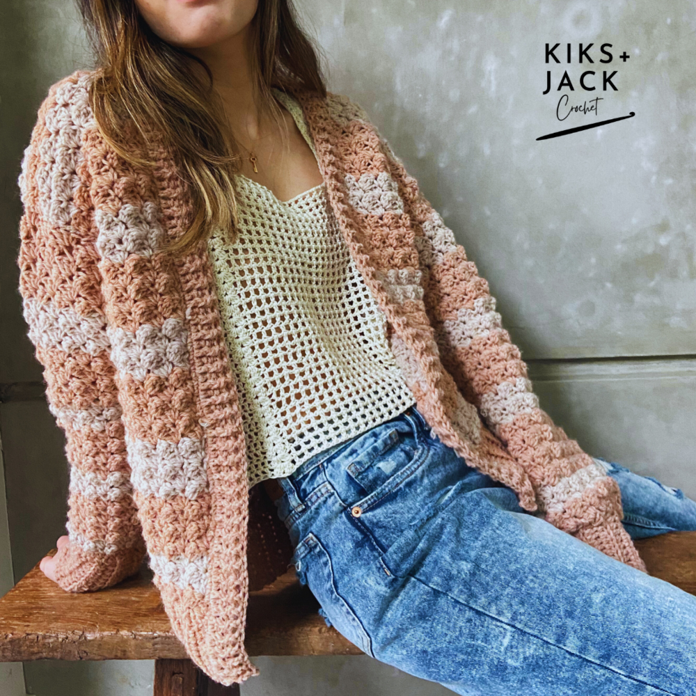 Coast Crochet Cardigan in Willow