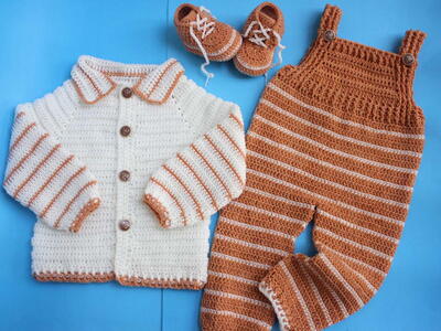  Baby Cardigan Jacket With Romper Easy Completed Winter Woolen Set