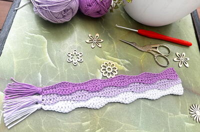 Ripples Crochet Bookmark