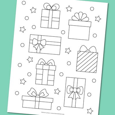 Gift Boxes Coloring Page