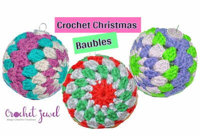 How To Crochet Christmas Baubles Bulb Covers Pattern Tutorial