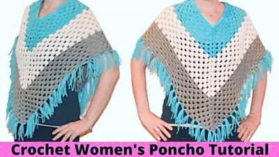 How To Crochet Poncho Pattern Tutorial