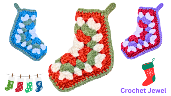 How To Crochet An Easy Granny Square Christmas Stocking Pattern Tutorial