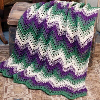 Forest Ripple Crochet Throw