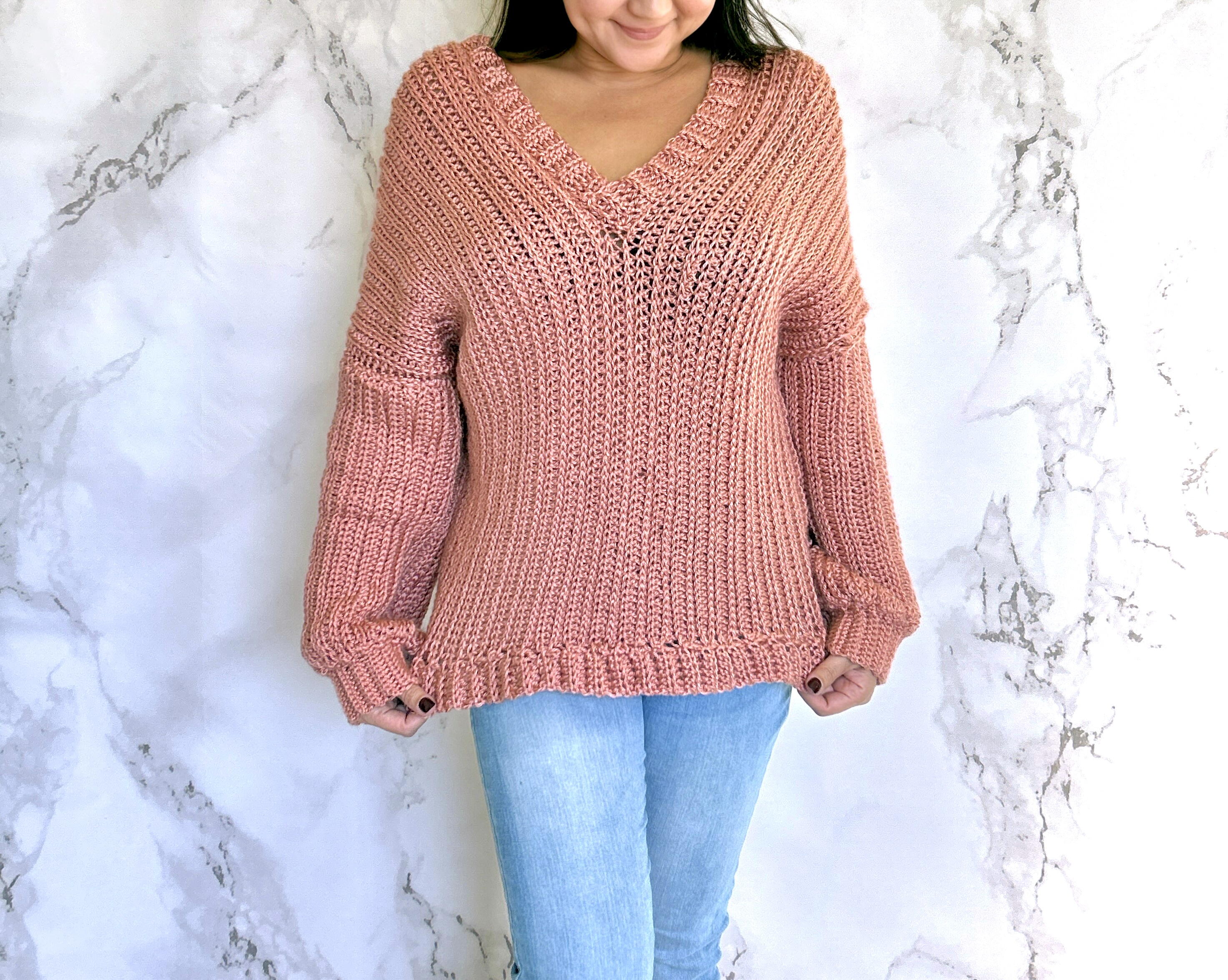 KNIT SWEATER WITH CROCHET DETAILED