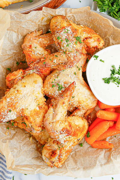 Garlic Parmesan Chicken Wings (crispy Oven Baked)