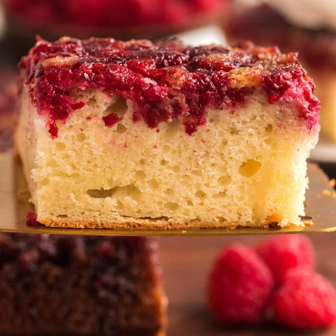 Raspberry Upside Down Cake | TheBestDessertRecipes.com