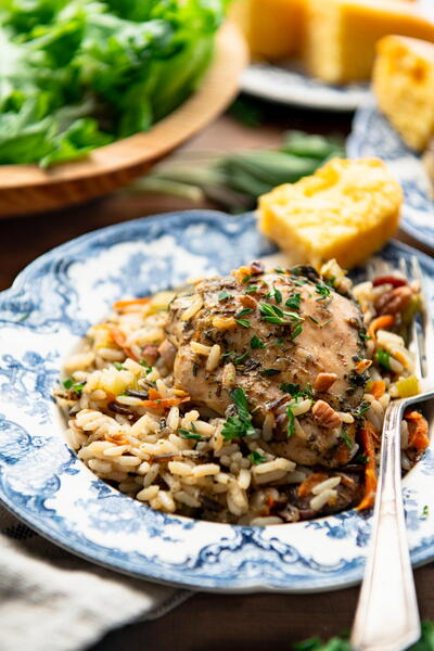 Dump-and-bake Chicken And Wild Rice Pilaf