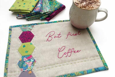 But First Coffee Quilted Mug Rug Pattern