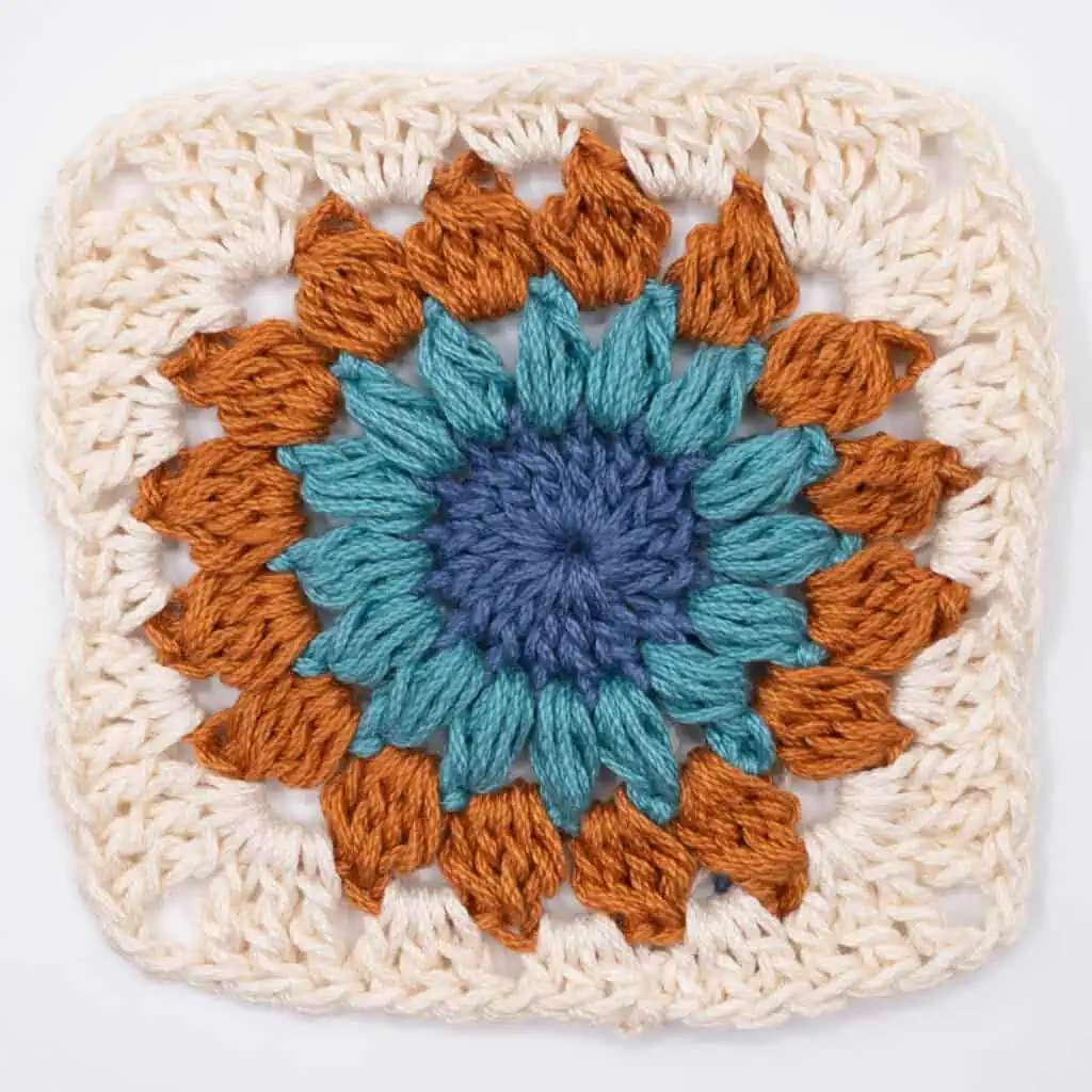 How to crochet a sunburst granny square- free crochet tutorial