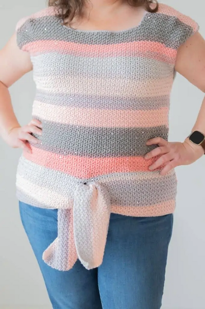 Crochet Tie Front Top – Free Pattern