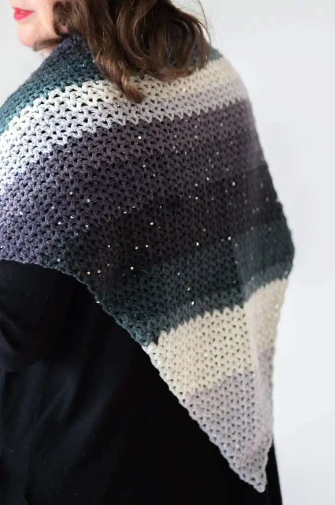 Easy Shawl Crochet Pattern, Beginner Shawl Made with Mandala Ombre