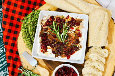 Whipped Ricotta Dip With Balsamic And Cranberries