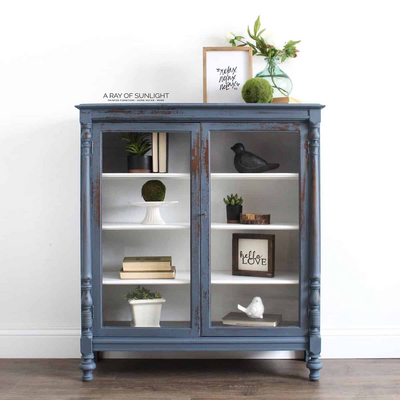 Distressed Blue Cabinet