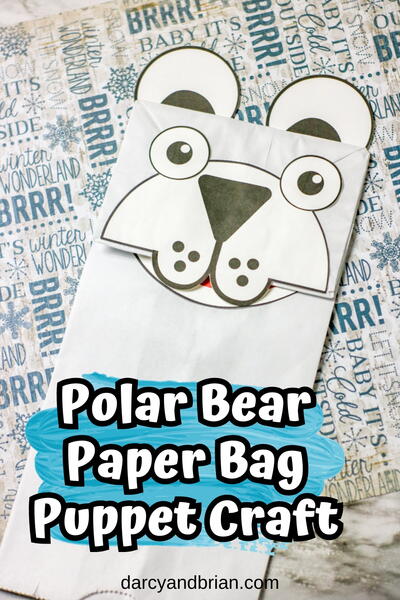 Paper Bag Polar Bear Puppet Craft