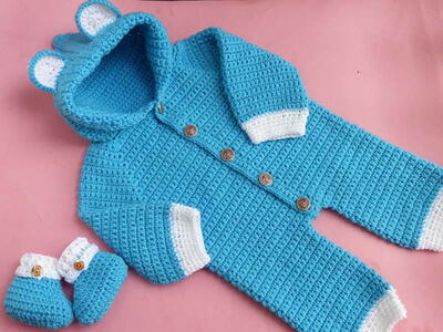 Woolen Baby Jumpsuit/hoodie Overall Onesie