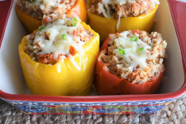 Easy Slow Cooker Ground Turkey Stuffed Peppers