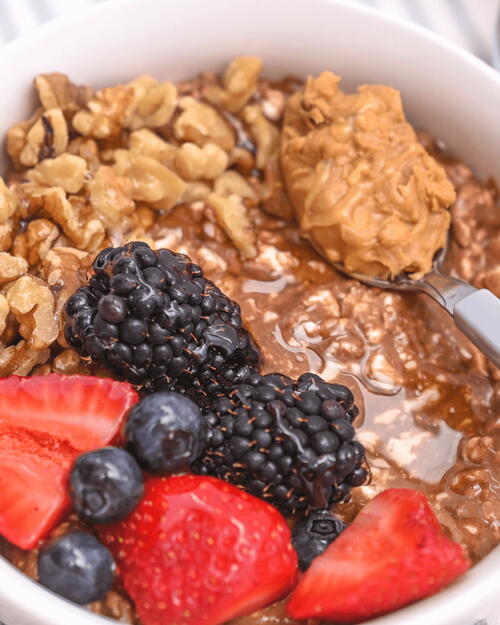 Chocolate Cottage Cheese Breakfast Bowl
