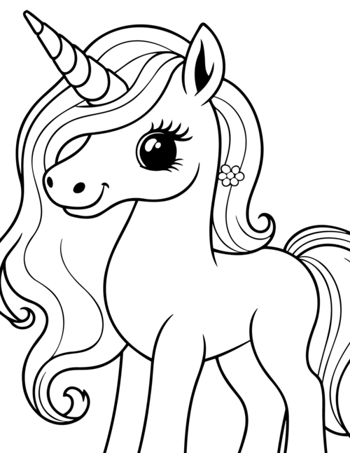 free unicorn coloring page printable