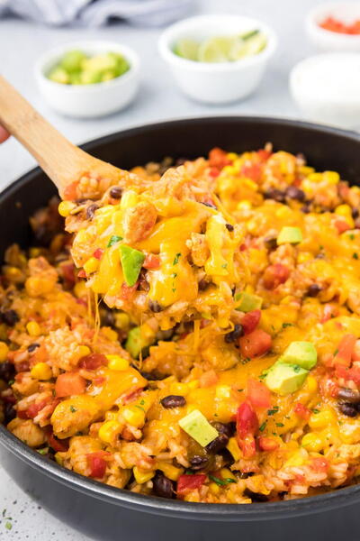 Cheesy Mexican Chicken And Rice (one Pot!)