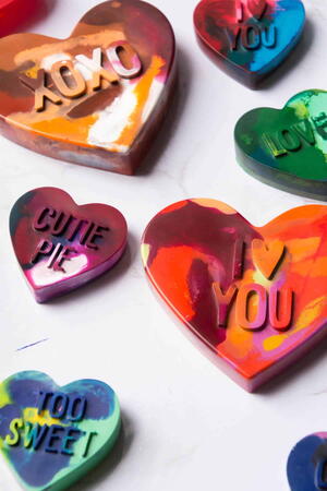 Homemade Heart Crayons