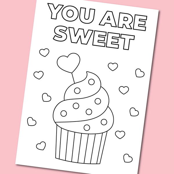 Printable Valentine’s Day Coloring Card