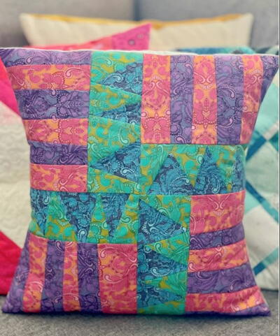 Improv Patchwork Quilting Pillow Pattern