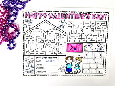 Valentine's Day Activity Placemats