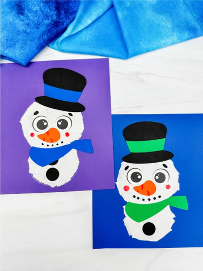 Ripped Paper Snowman Craft