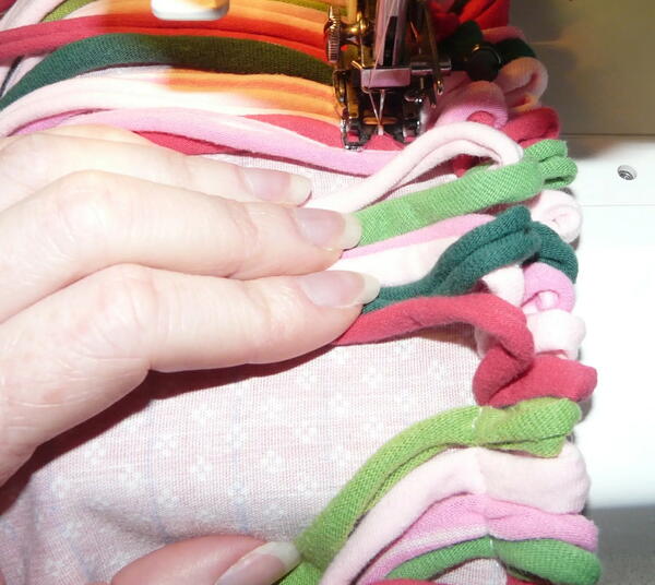 January 2024 Mystery Sew Along Week 3 - Sewing fabric noodles