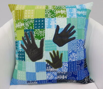 Applique Handprints Quilted Pillow Pattern