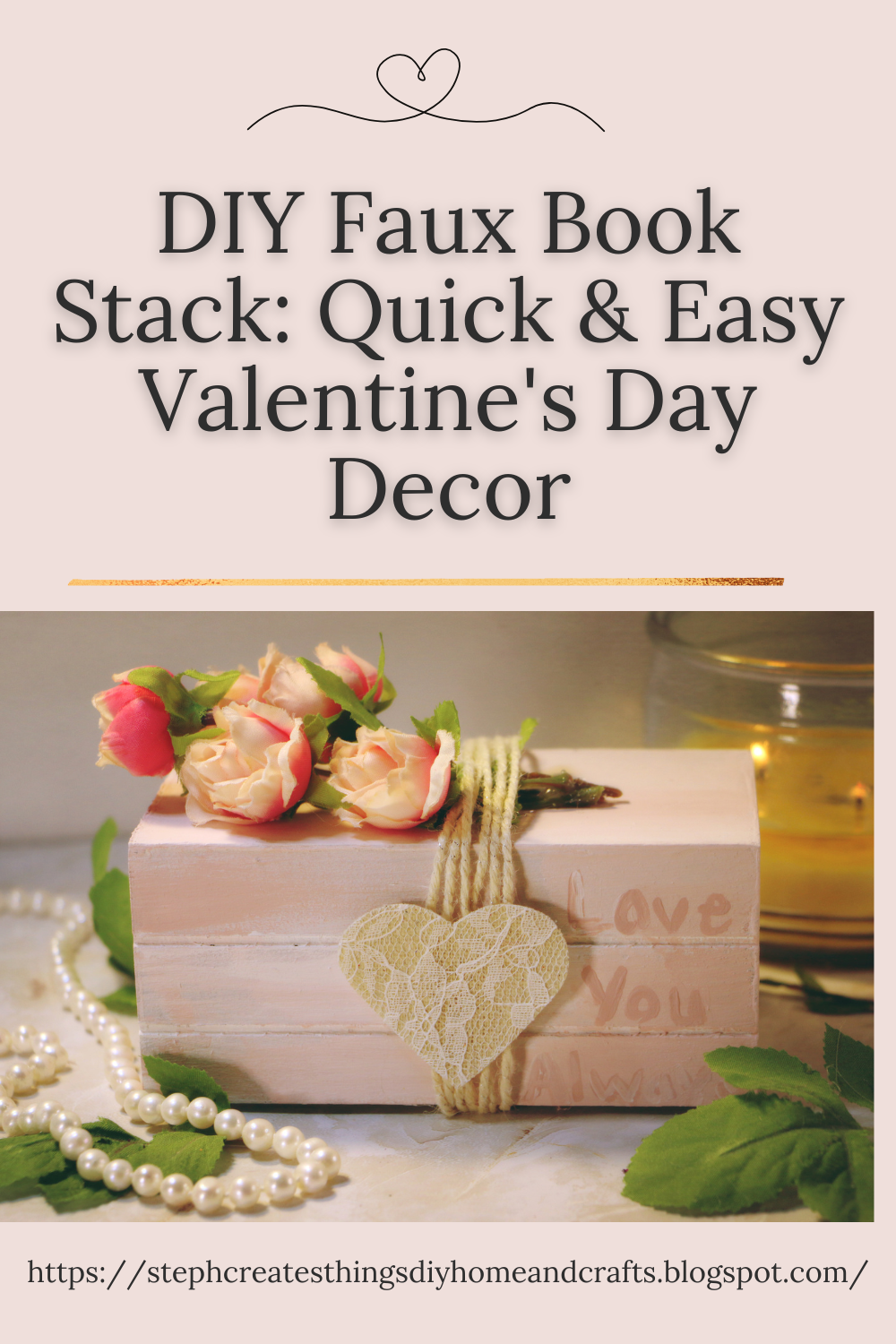 Diy Faux Book Stack Quick & Easy Valentine's Day Decor
